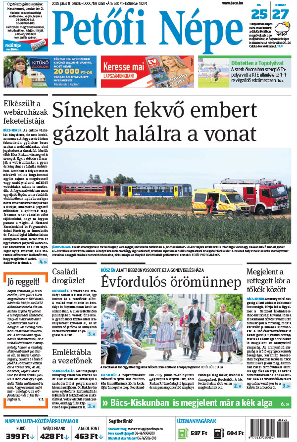 Lapszám: 2025.07.11. + MELLÉKLET