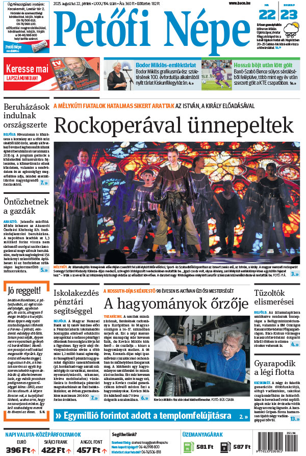 Lapszám: 2025.08.22. + MELLÉKLET