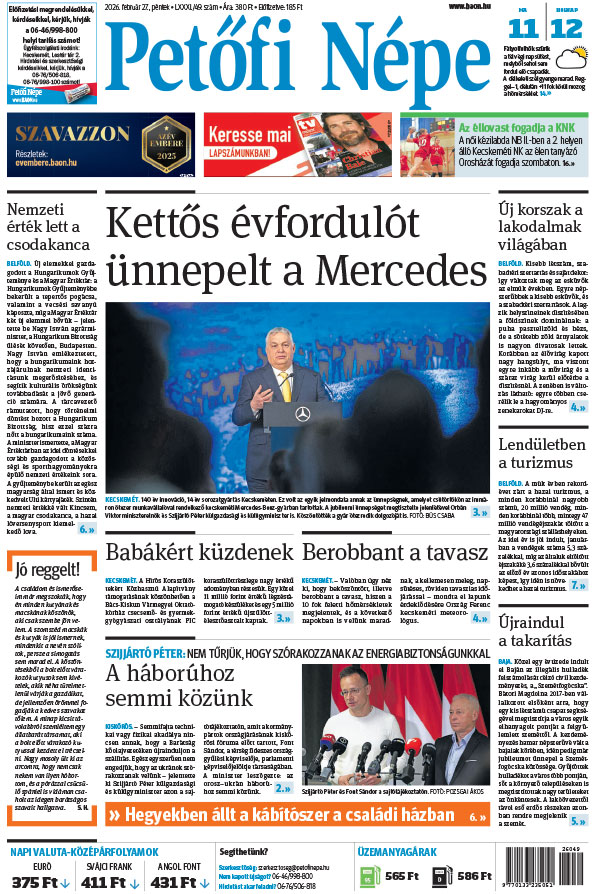 Lapszám: 2026. 02. 27. + MELLÉKLET