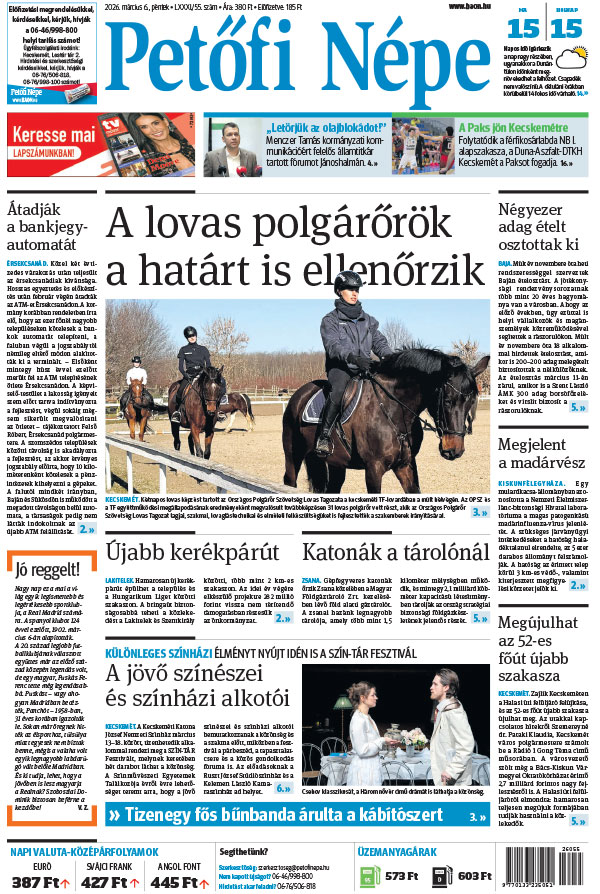 Lapszám: 2026. 03. 06. + MELLÉKLET