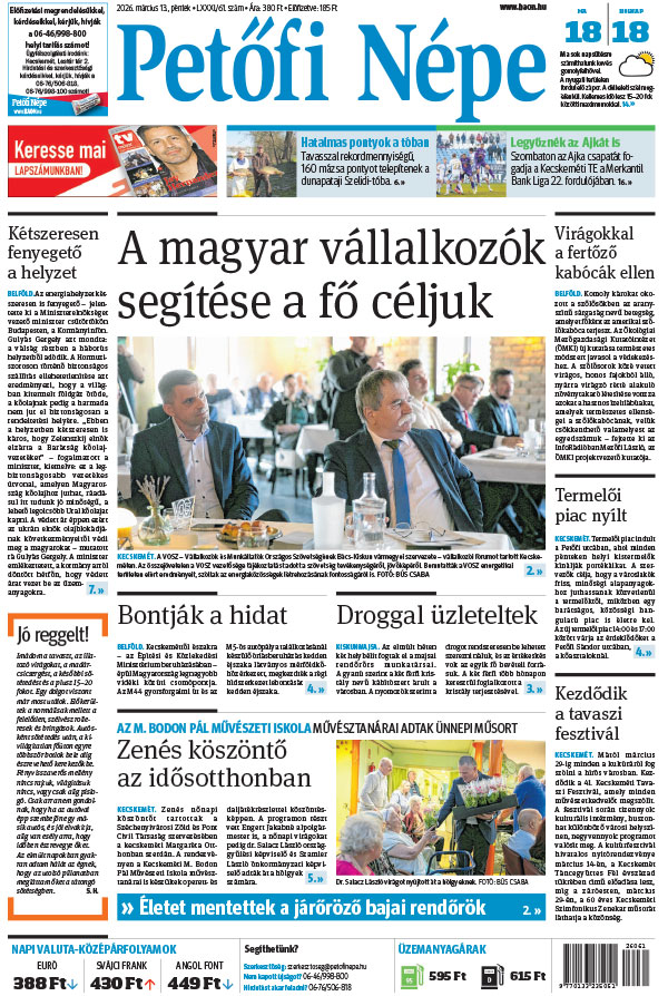 Lapszám: 2026. 03. 13. + MELLÉKLET