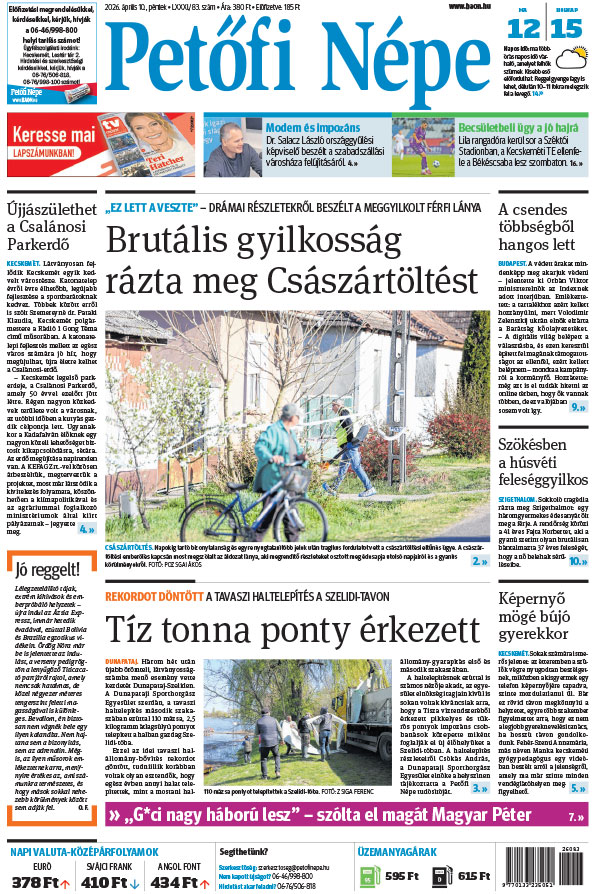 Lapszám: 2026. 04. 10. + MELLÉKLET