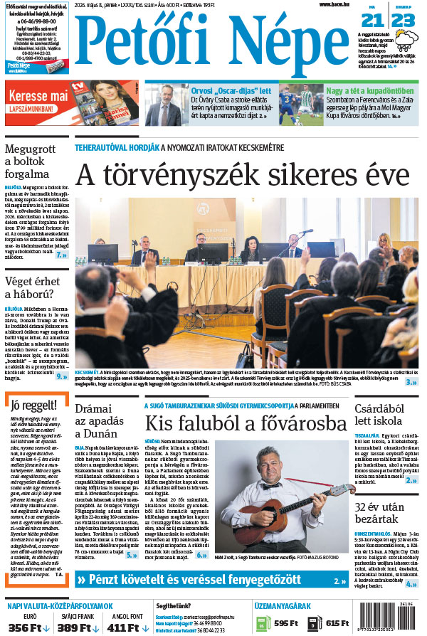 Lapszám: 2026. 05. 08. + MELLÉKLET