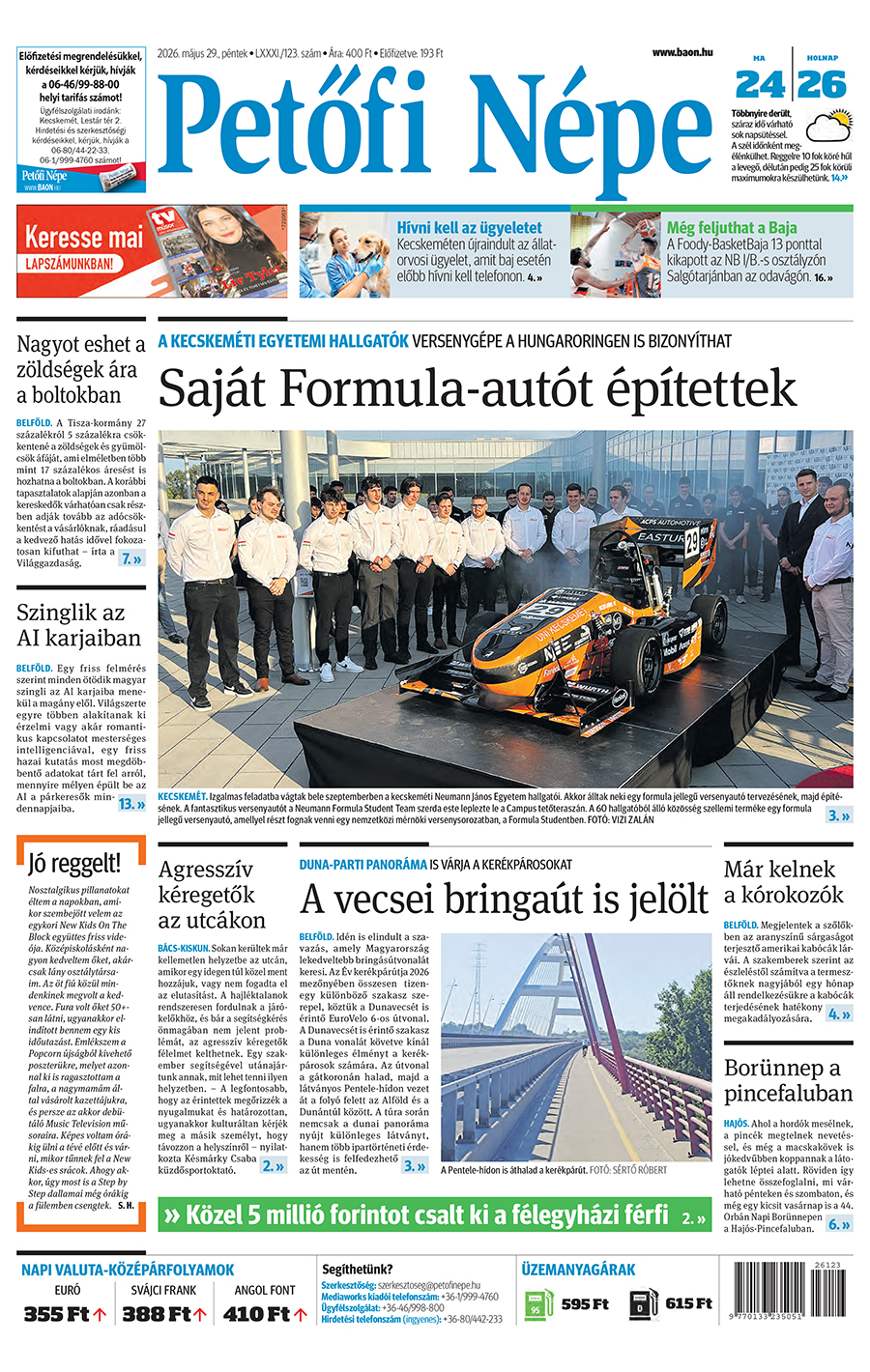 Lapszám: 2026.05.29. + Melléklet