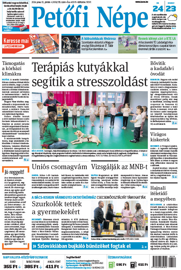 Lapszám: 2026. 06. 12. + MELLÉKLET